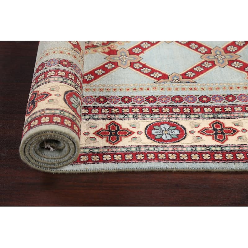 Vegetable Dye Geometric Aubusson Oriental Wool Area Rug Hand-knotted - 4'7" x 7'1"