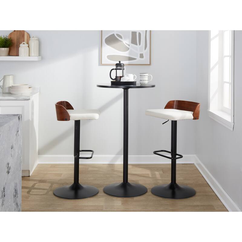Carson Carrington Marstrand Adjustable Bar Stool with Rounded Rectangle Footrest (Set of 2)