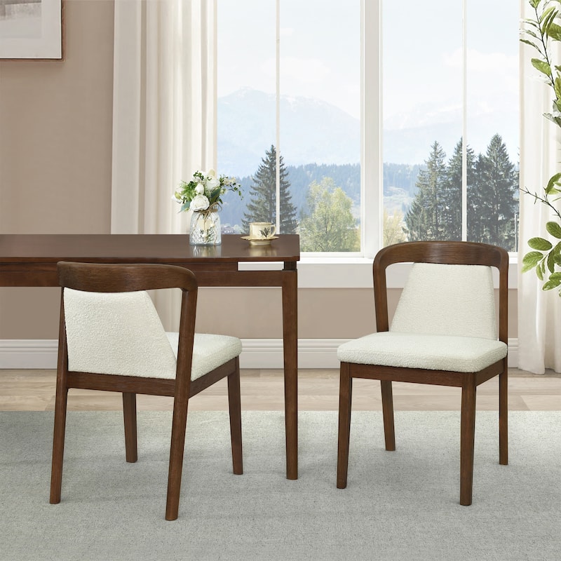 Christopher Knight Home - Ashlin Contemporary Upholstered Armless Dining Chairs with Rubberwood Frame, Set of 2 - Camel+Walnut
