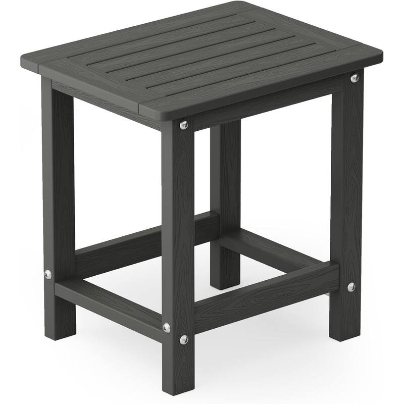WINSOON HIPS All Weather Outside Table Adirondack Side Table - Set of 2 - Dark Grey