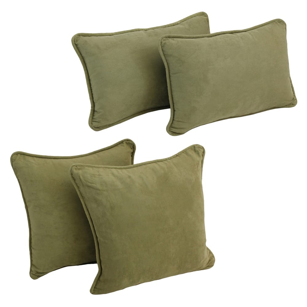 Blazing Needles Delaney Microsuede Throw Pillow Set (Set of 4)