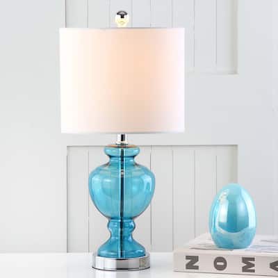 SAFAVIEH Lighting 21-inch Marine Monaco Blue LED Table Lamp - 10"x10"x21"