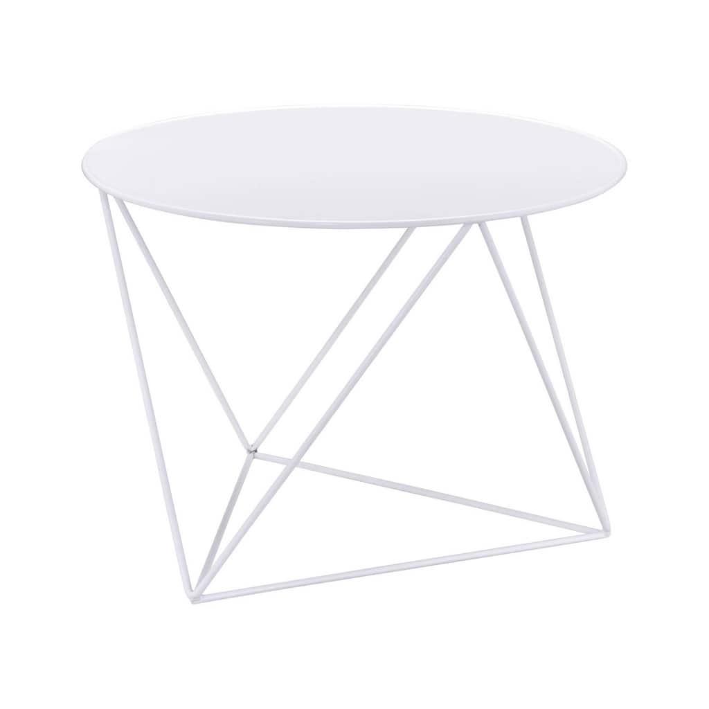 ACME Epidia Round Accent Table in White