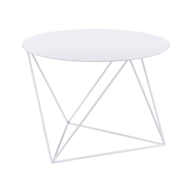 ACME Epidia Round Accent Table in White
