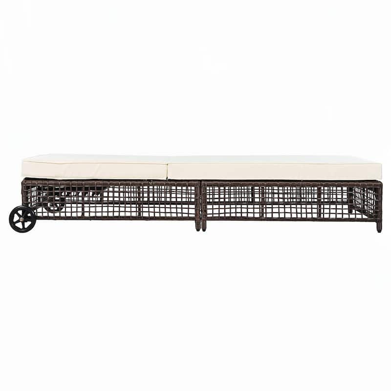 Outdoor Lounge Chair for Garden(Brown and Beige)