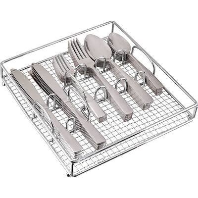 Gibson Home Abbevile 61 Piece Flatware Set with Caddy Service for 12