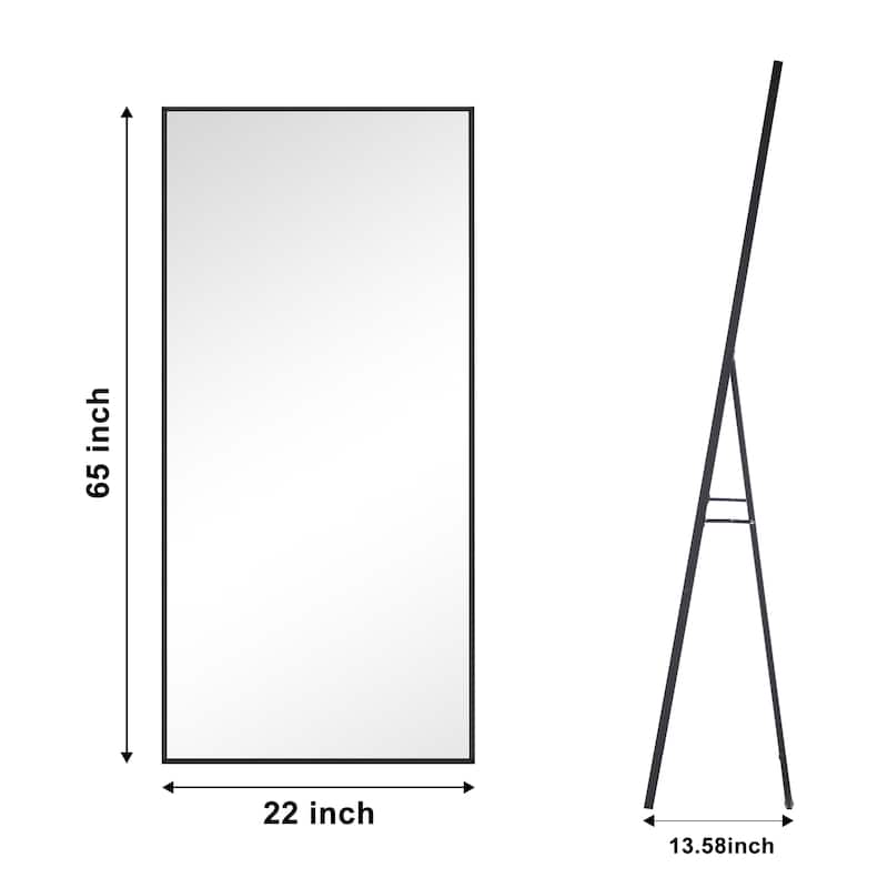 Rectangle Full Length Metal Floor Mirror Wall Mounted Mirror