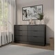 preview thumbnail 23 of 26, Kappesberg New Fresno 3-Piece Bedroom Set, One 6-Drawer Dresser and Two 2-Drawer Nightstands