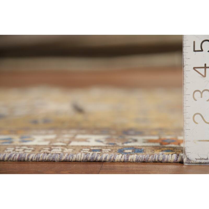 Hand Knotted Oriental 100% Wool Carpet Traditional Floral Brown Gharajeh Area Rug - 5' 6'' X 3' 9''