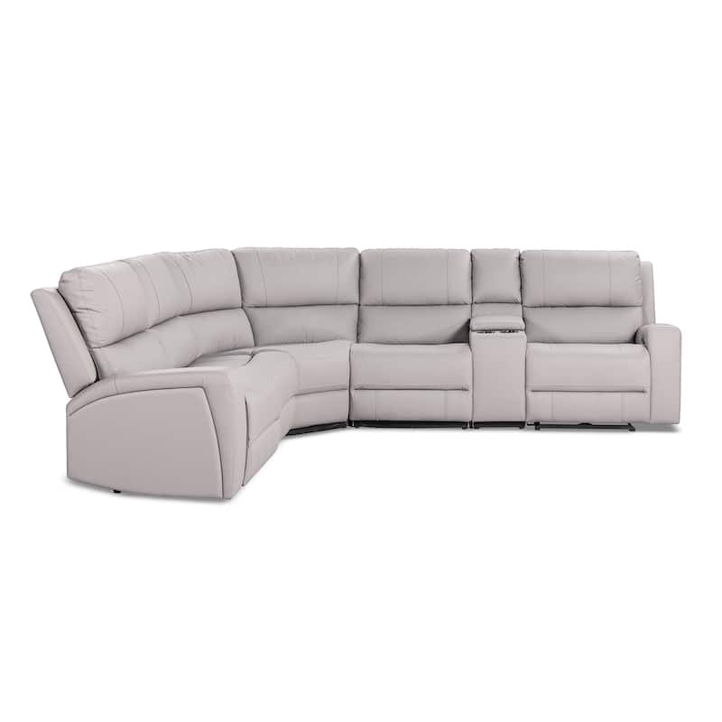 Melbourne 122" Modern Power Motion 6-Piece Reclining Corner Sectional with Cup Holders