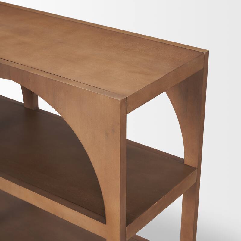 Bela Medium Brown Solid Wood Arched Console Table (54")