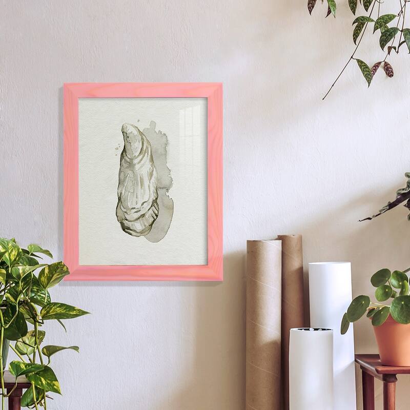 Oysters on the Bay I -Framed Print w/glass-Cherry Red