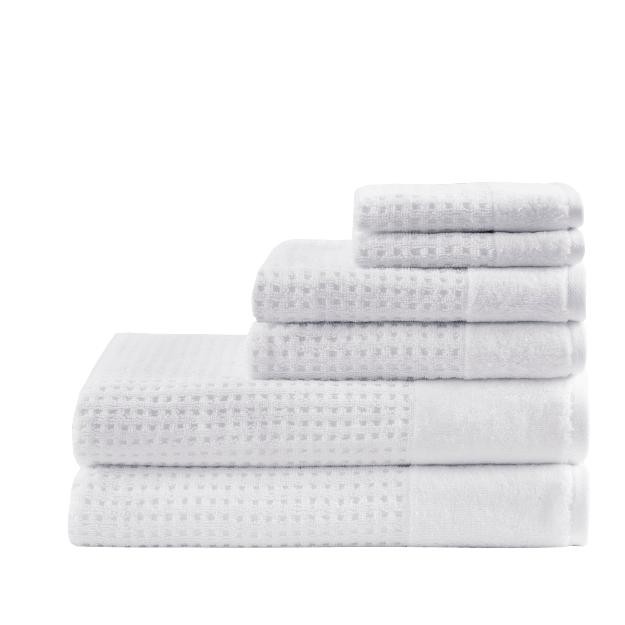Madison Park Spa Waffle 6 Piece Cotton Jacquard Antimicrobial Towels Set Overstock 21861855