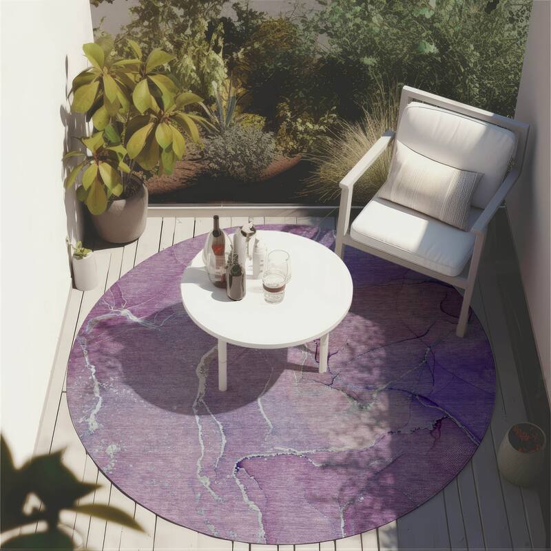 Almisi Artistic Abstract Weather Resistant Classic Meets Modern Outdoor Rug