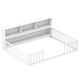 preview thumbnail 6 of 7, Full Size Wooden Bed Montessori Bed Frame w/ Storage Shelves White