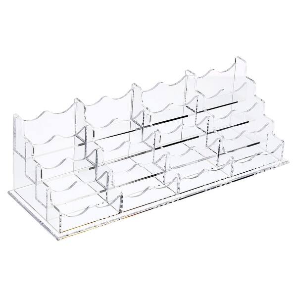 Acrylic Business Card Holder For Desk, Horizontal Clear Business Name Card Display Stand, Desk Accessory Business Name Card Organizer (Horizontal, 3- Slot