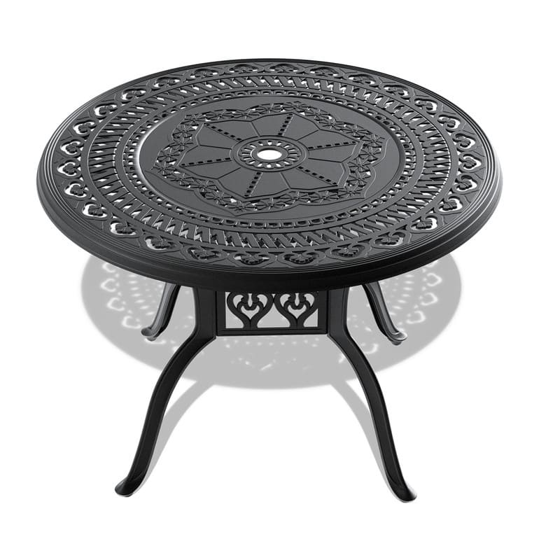 3-Piece Aluminum Round Outdoor Patio Dining Set, 2 Cushioned Swivel Chairs, Table, All-Weather Frames