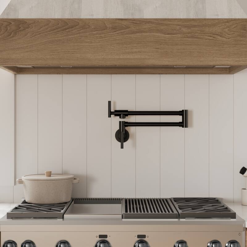 Contemporary Wall Mount Pot Filler Kitchen Faucet