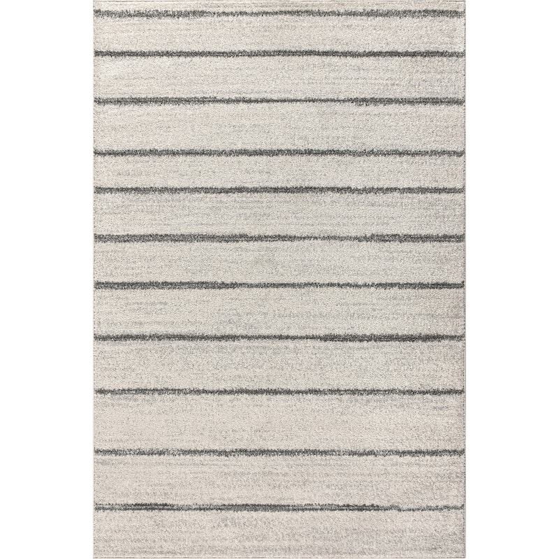 JONATHAN Y Alia Minimalist Stripe Area Rug - 8 X 10 - Cream/Gray