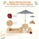 preview thumbnail 6 of 8, Gymax 3-in-1 Wooden Sandbox w/Foldable Umbrella Convertible Picnic