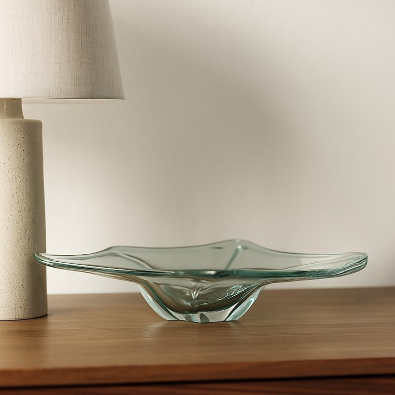 Decorative Glass Bowl for Home Decor - 24" - 24.0" - Teal