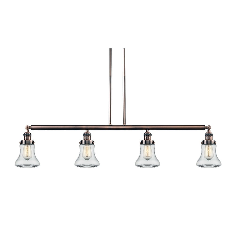 Innovations Lighting 214-S Bellmont  Bellmont 4 Light 51" Wide Linear Chandelier (Oil Rubbed Bronze / Clear) - Chandeliers For Bedrooms by Overstock.com