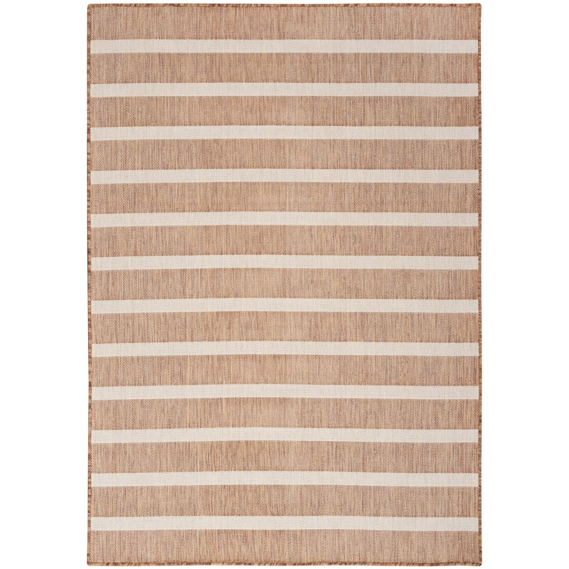 Nourison Selerno Indoor/Outdoor Striped Area Rug. - 4'x6' - Jute/Ivory