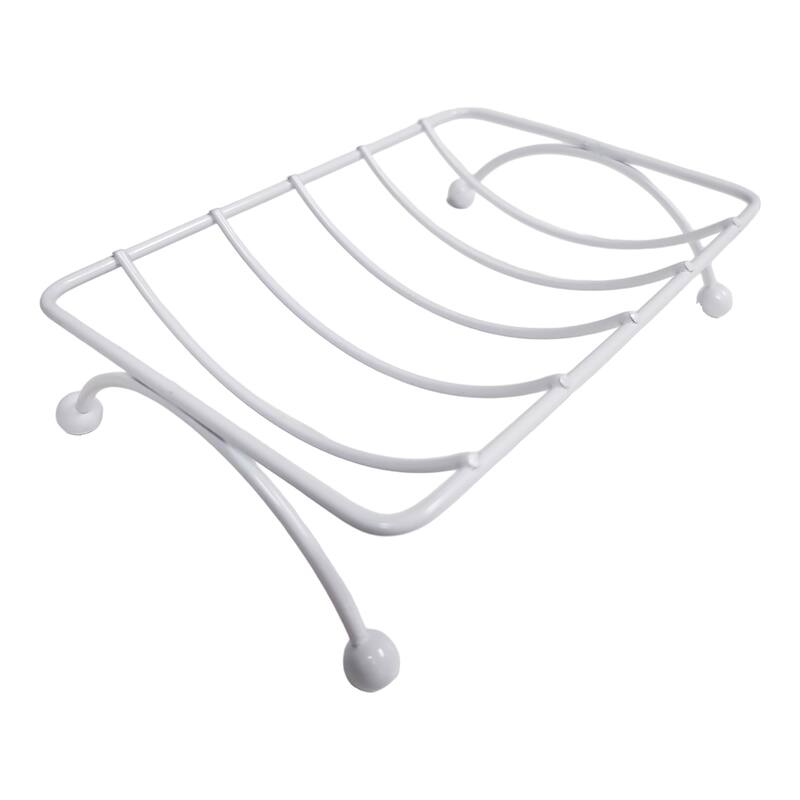 Metal Wire Soap Dish Holder Self-Draining - White