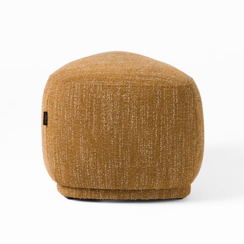 Divani Casa Kinsey Modern Mustard Small River Rock Ottoman