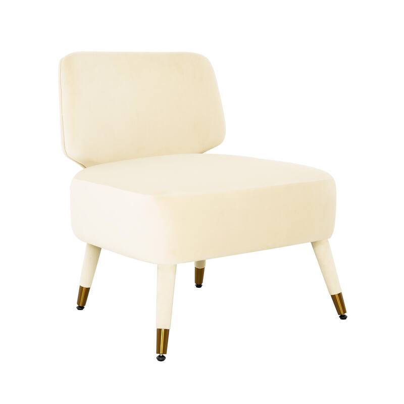 Athena Velvet Accent Chair - Cream