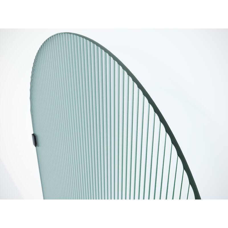 Maven 30 in. x 86.75 in. Fully Frameless Glass Shower Panel - Arched Fluted Single Fixed Panel