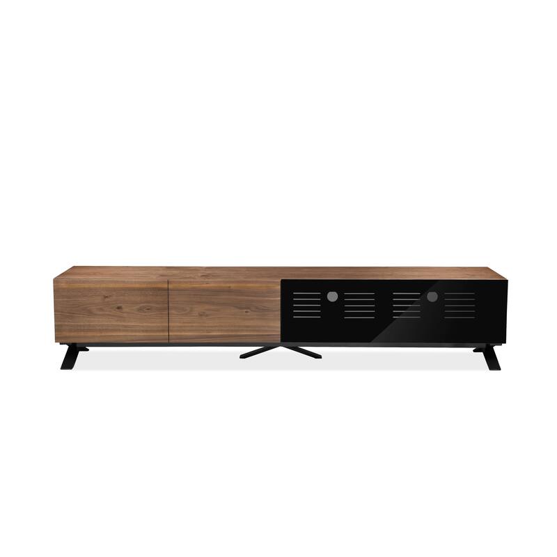 B-Modern Influencer 90" White High-Gloss Modern IR Glass TV Stand