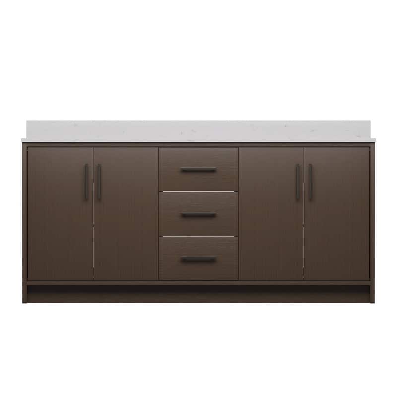 72-Inch Modern MDF Bathroom Vanity with Ceramic Top, Double Sinks, and Ample Storage