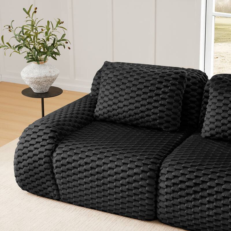 Roomfitters 82" Modular L-Shape Flannelette Sectional, No Assembly Boneless Cloud Sofa