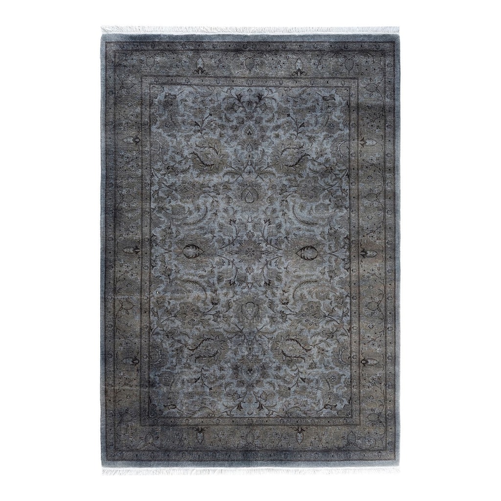 Fine Vibrance One-of-a-Kind Hand-Knotted Area Rug - Gray, 4' 3" x 6' 0" - 4' 3" x 6' 0"