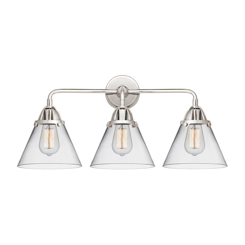 Innovations Lighting Nouveau 2 Cone - 3 Light 26" Bath Vanity Light - Clear/Polished Chrome