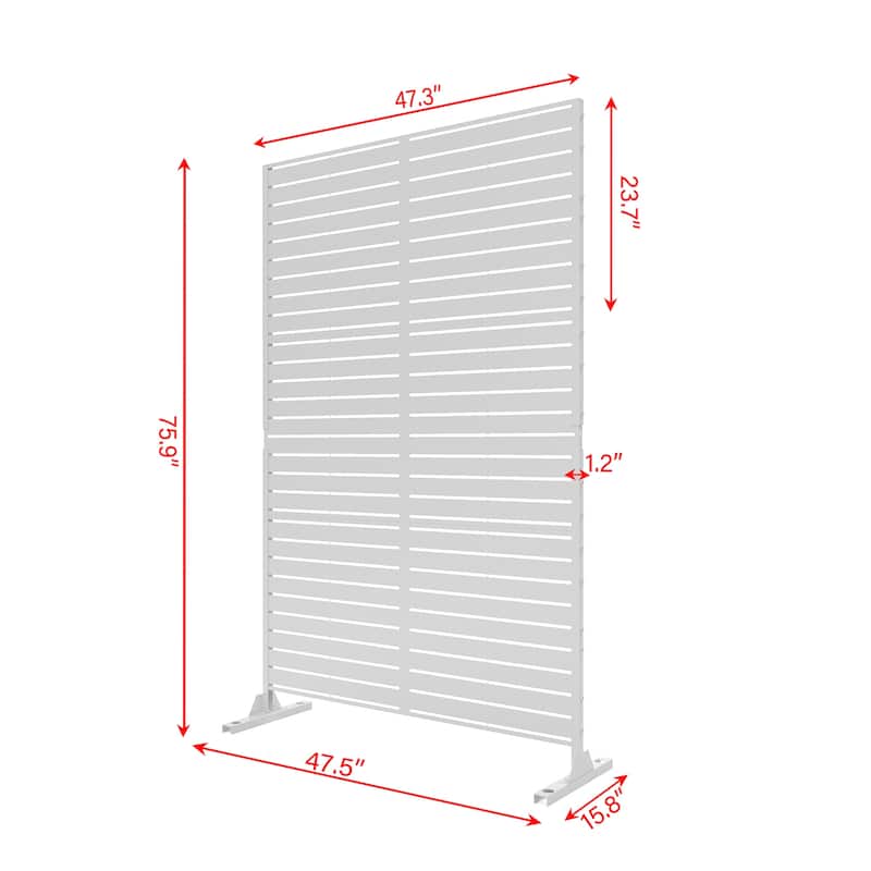 Outdoor Privacy Screen with Stand for Patio Garden Metal Fence
