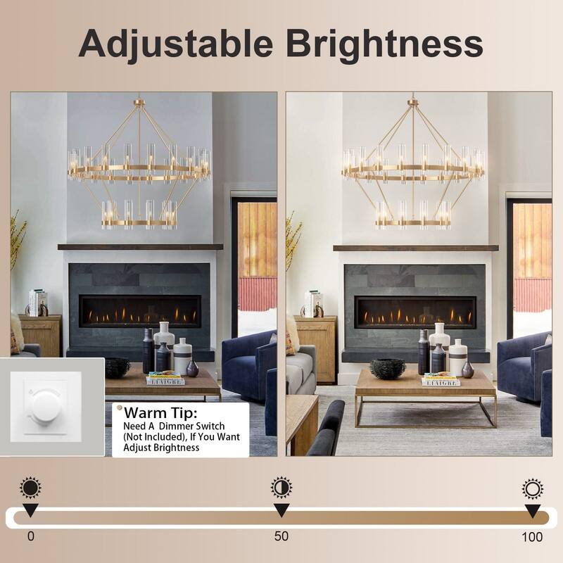 KAYLA 60in 30-Lights Gold Luxury Wagon Wheel Chandelier