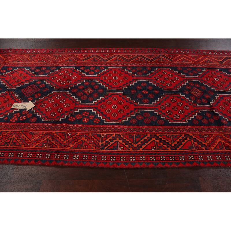 Tribal Geometric Qashqai Persian Area Rug Hand-knotted Wool Carpet - 4'6" x 9'11"