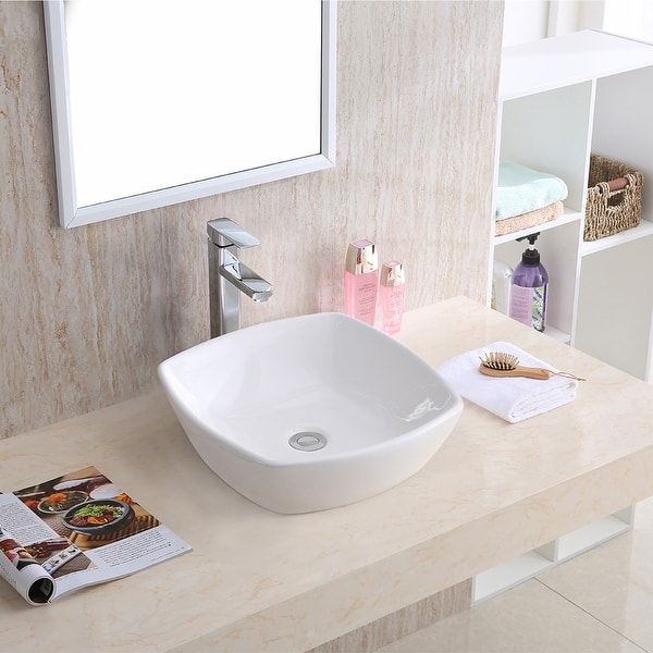 slide 1 of 6, Karran Valera 17" Vitreous China Vessel Bathroom Sink in White