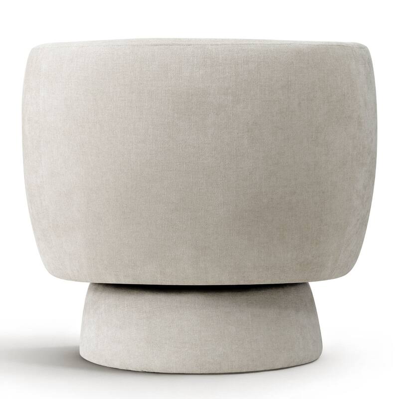 Modern Upholstered Swivel Barrel Accent Chair with Curved Back