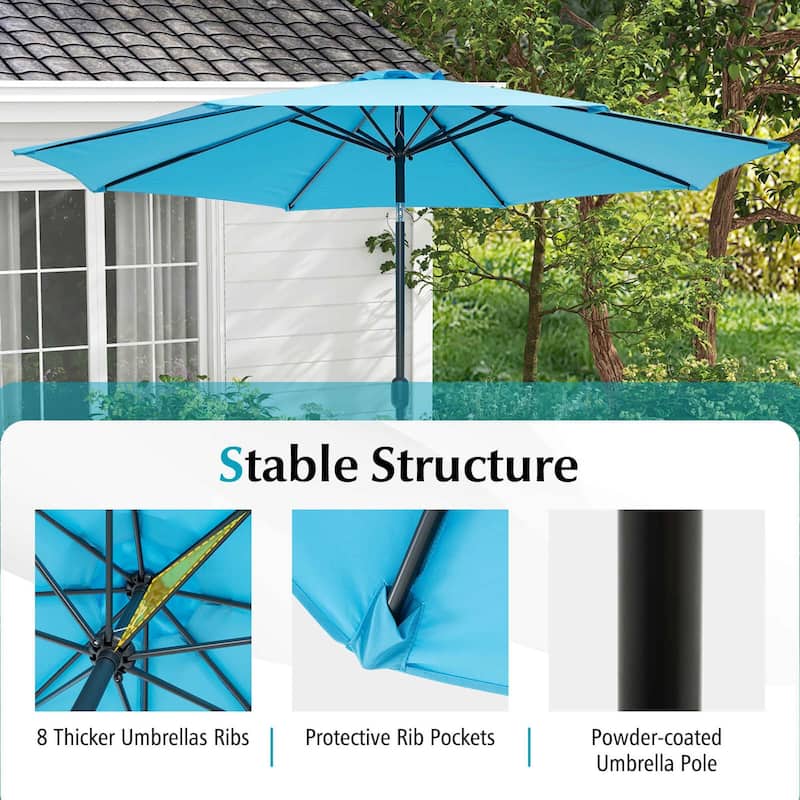 Costway 10Ft Outdoor Market Patio Table Umbrella Push Button Tilt