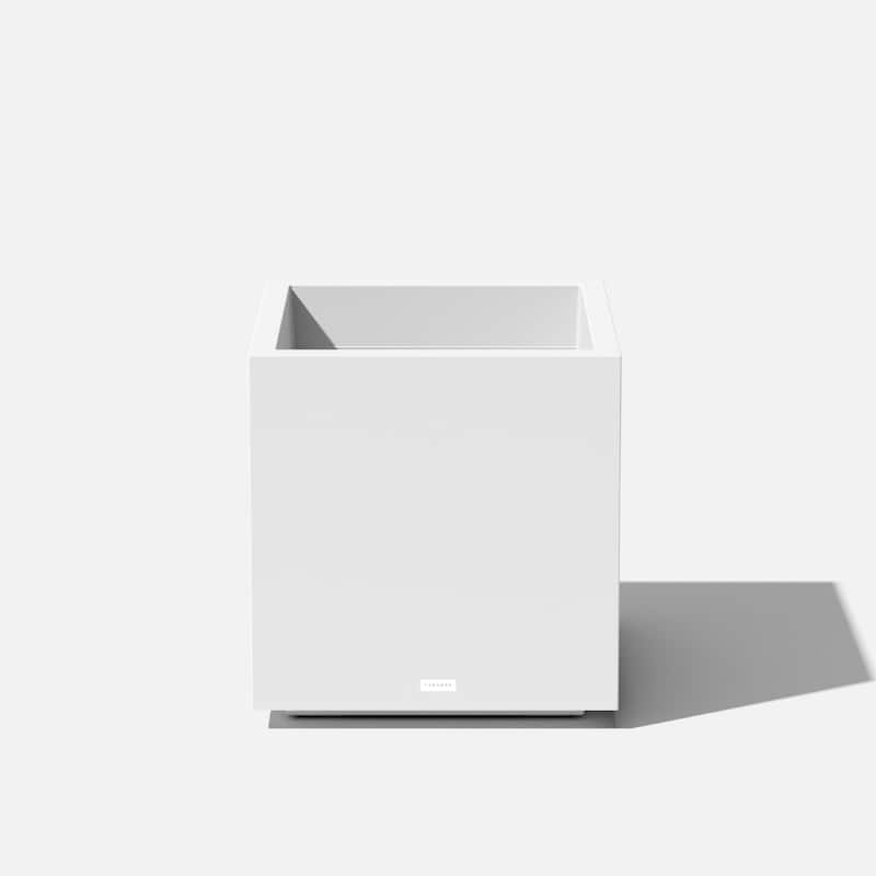Block Series Plastic Cube Planter - 22"H x 21"W x 21"L - White