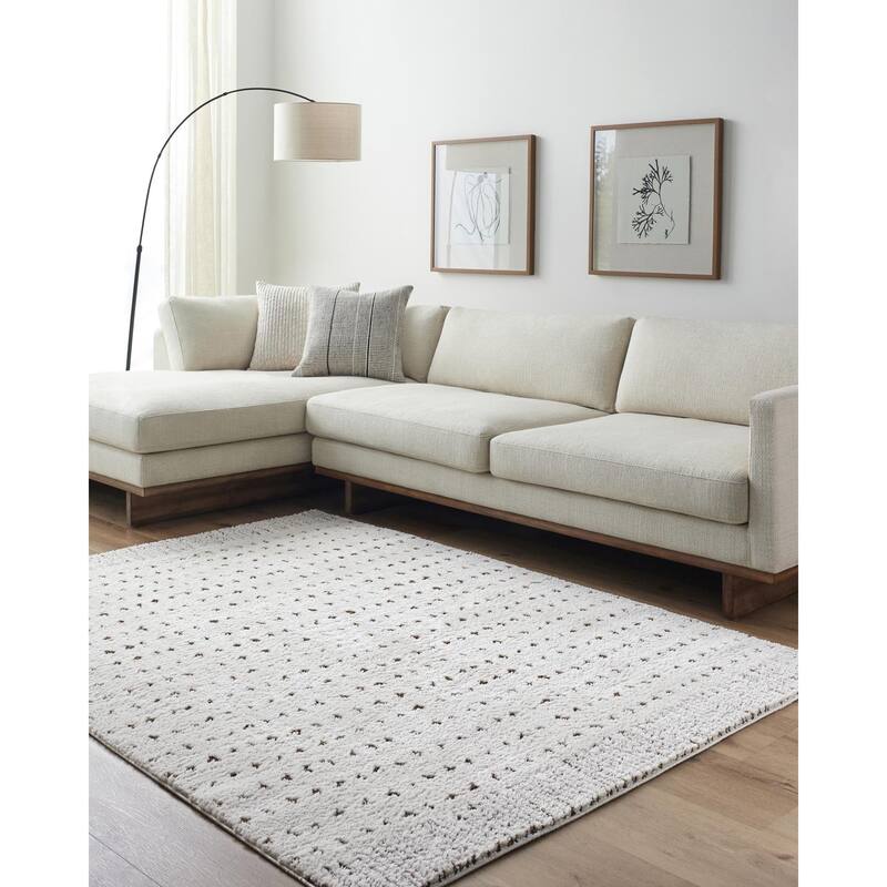 Livabliss Freud Morroccan Dots Area Rug - Brown/Gray - 9' 2" x 12'