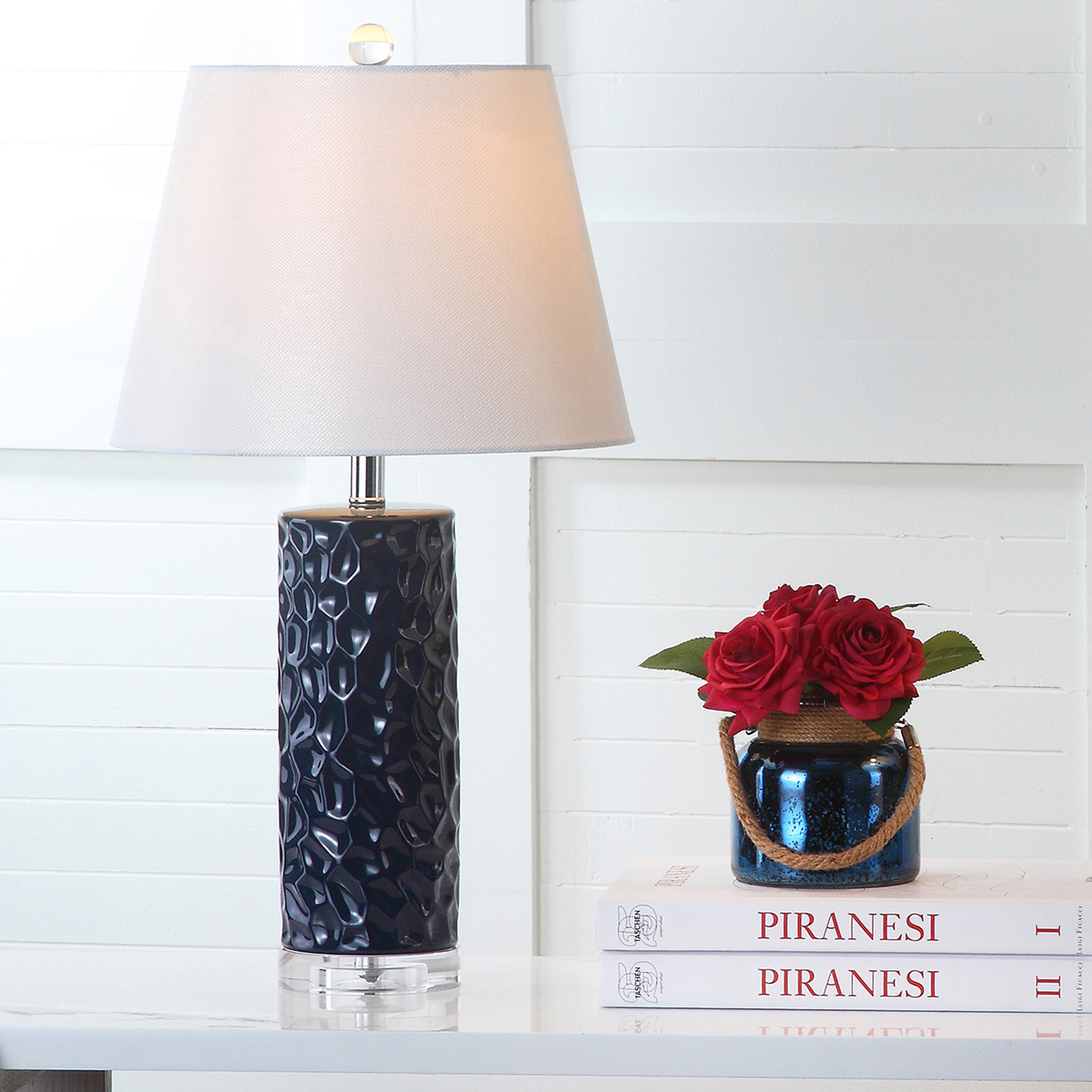 SAFAVIEH Lighting Christen 24-inch Grey Table Lamp (Set of 2) - 13"x13"x23.5" - 13Wx13Dx24H