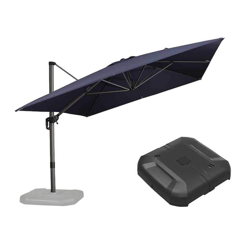 PURPLE LEAF 10 x 13 ft 360 Degree Rotation Patio Umbrella With Base