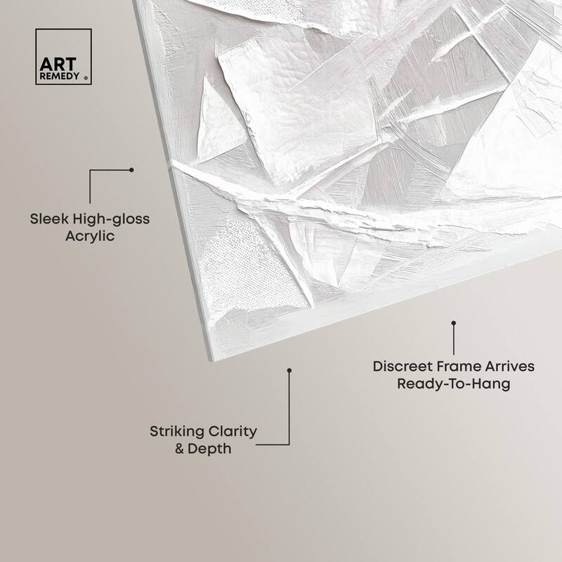 Thick White Texture II Acrylic by Art Remedy, Ready to Hang