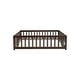 preview thumbnail 9 of 7, Grey Queen Size Wooden Floor Bed with Fence, Door, Rubber Safety Guardrails