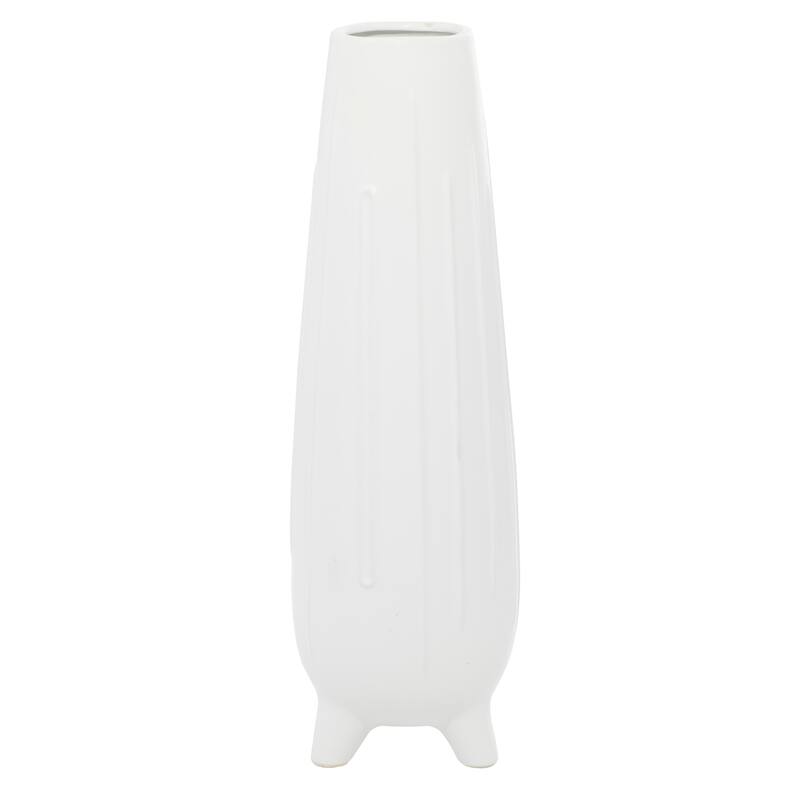 CosmoLiving by Cosmopolitan White Ceramic Contemporary Vase