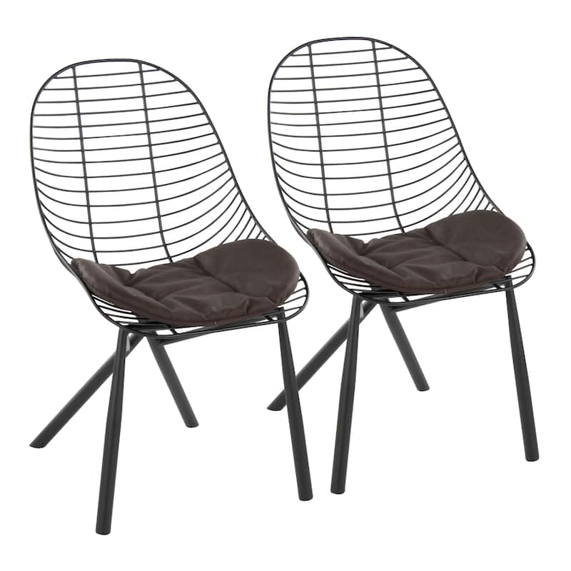 Copper Grove Beloslav Wired Chairs with Removable Faux Leather Cushions (Set of 2)
